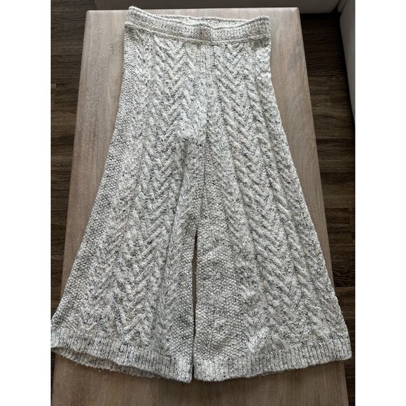 Anthropologie Chunky Knit Wide Leg Pants Beige Size Large - Picture 1 of 5